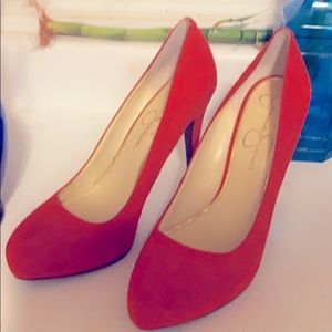 Jessica Simpson red pumps